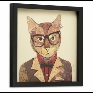 Empire Art Direct Funky Cat 2 Dimensional Paper Collage